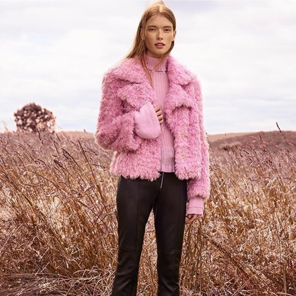 NWT Cinq a Sept Georgia Faux Shearling Jacket - Large - Picture 2 of 6